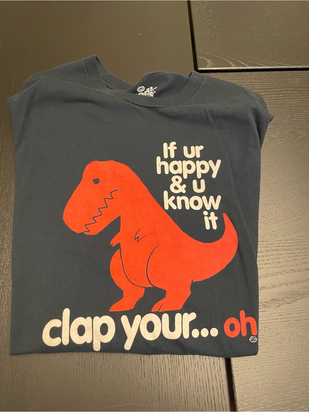 Unisex Navy T‑Shirt with Red Dinosaur Graphic